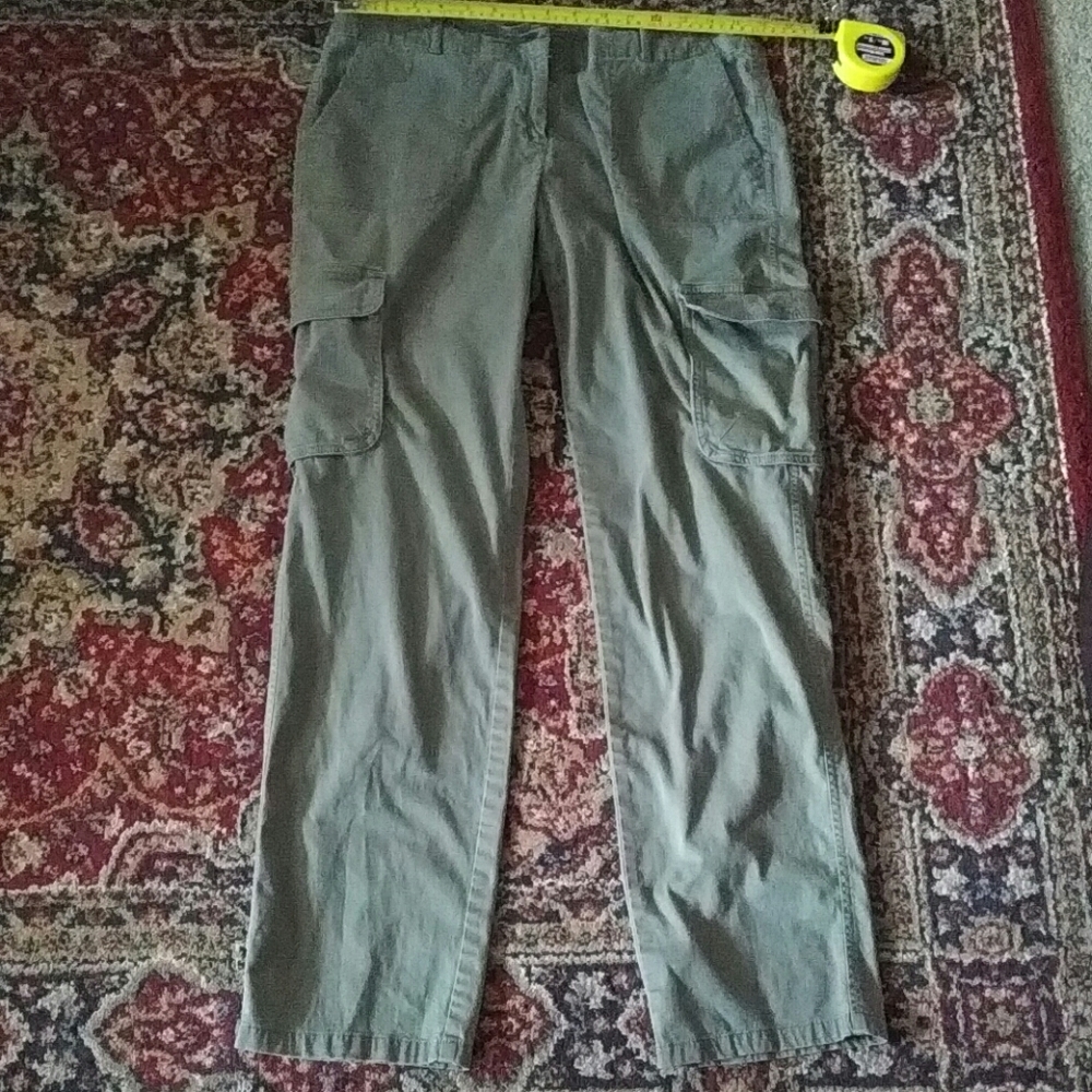 J Jill Cotton Cargo Pant Green